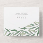 Elegant Greenery Foliage Wedding All In One Einladung (Rückseite)