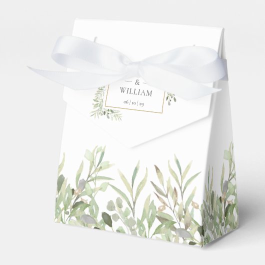 Elegant Greenery Foliage Wedding Geschenkschachtel (Vorderseite)