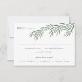 Elegant Greenery Foliage Wedding RSVP Karte (Vorderseite)