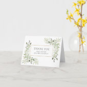 Elegant Greenery Foliage Wedding Vielen Dank Karte (Gelbe Blume)