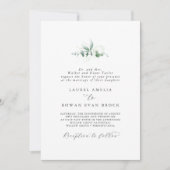 Elegant Greenery Formal Wedding Einladung (Vorderseite)