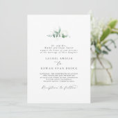 Elegant Greenery Formal Wedding Einladung (Stehend Vorderseite)