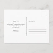 Elegant Greenery Foto Abschluss Vielen Dank Postkarte (Rückseite)