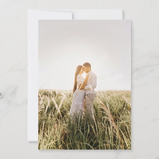 Elegant Greenery FOTO Wedding Einladung QR CODE (Rückseite)