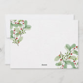 Elegant Greenery Frohe Weihnachtskarte Feiertagskarte (Rückseite)