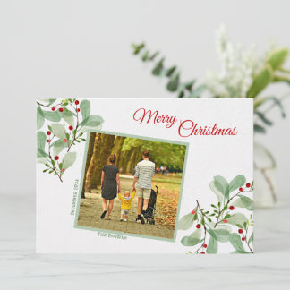 Elegant Greenery Frohe Weihnachtskarte Feiertagskarte
