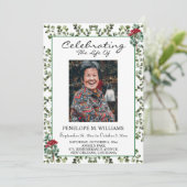 Elegant Greenery Funeral Order of Service Program Einladung (Stehend Vorderseite)