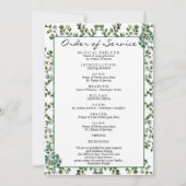 Elegant Greenery Funeral Order of Service Program Einladung (Rückseite)