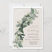 Elegant Greenery Garland Ferns and Berries Einladung (Vorderseite)