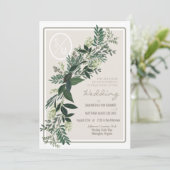 Elegant Greenery Garland Ferns and Berries Einladung (Stehend Vorderseite)