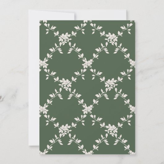 Elegant Greenery Garland Ferns and Berries Einladung (Rückseite)