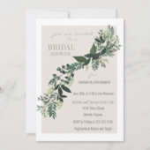 Elegant Greenery Garland Ferns Brautparty Einladung (Vorderseite)