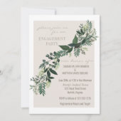 Elegant Greenery Garland Ferns Engagement Party Einladung (Vorderseite)