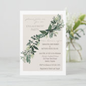 Elegant Greenery Garland Ferns Engagement Party Einladung (Stehend Vorderseite)