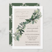 Elegant Greenery Garland Ferns Engagement Party Einladung (Vorne/Hinten)