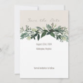 Elegant Greenery Garland Ferns Save the Date Foto Einladung (Rückseite)