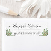 Elegant Greenery Girly Script Address Label (Insitu)