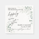 Elegant Greenery glücklich immer nach Serviette (Vorderseite)