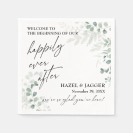 Elegant Greenery glücklich immer nach Serviette