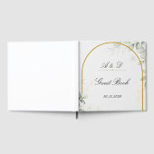 Elegant Greenery & Gold Arch Wedding Guest Book Gästebuch (Voll)
