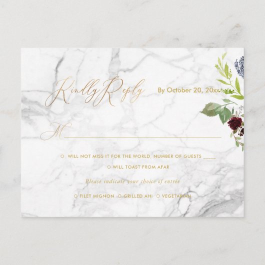 Elegant Greenery Gold Calligraphy UAWG w Male Einladungspostkarte (Rückseite)