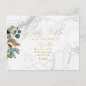 Elegant Greenery Gold Calligraphy UAWG w Male Einladungspostkarte (Vorderseite)