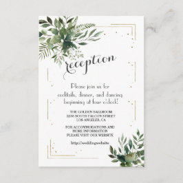 Elegant Greenery Gold Confeti Hochzeit Details Begleitkarte