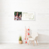 Elegant Greenery Gold Foto Abschluss Banner (Insitu)