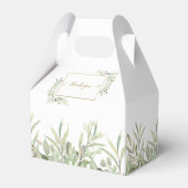 Elegant Greenery Gold Geometric Wedding Geschenkschachtel (Rückseite)