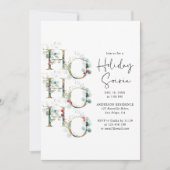 Elegant Greenery Gold Holiday Soiree Einladung (Vorderseite)