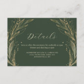 Elegant Greenery Gold Leaf Hochzeitsdetails Begleitkarte (Vorderseite)