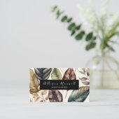 Elegant Greenery Gold Leaf Visitenkarte (Stehend Vorderseite)