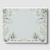 Elegant Greenery Gold Teddy Bear Baby Shower Gästebuch (Rückseite)