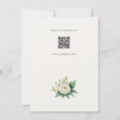 Elegant Greenery Gold Wedding Details QR Code Card (Rückseite)