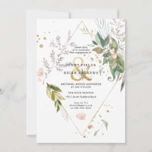 Elegant Greenery Gold Wedding Engagement Party