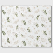 Elegant Greenery & Gold Wedding Geschenkpapier (Flach)