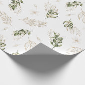 Elegant Greenery & Gold Wedding Geschenkpapier (Ecke)