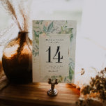 Elegant Greenery Gold Wedding Tischnummer<br><div class="desc">Tischnummern verbessern das Aussehen Ihrer Tischdecke und legen die Touch auf Ihren besonderen Tag. Personalisierter Textdruck der Namen oder Zahlen Ihrer Tabellen. Der doppelseitige Druck ist im Preis inbegriffen. Fügen Sie diesem Design Ihre benutzerdefinierte Formulierung hinzu, indem Sie die "Diese Vorlage bearbeiten"-Felder auf der rechten Seite des Elements verwenden, oder...</div>