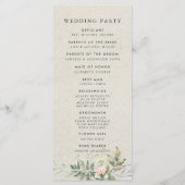 Elegant Greenery Gold Wedding Zeremony Program Programm (Rückseite)