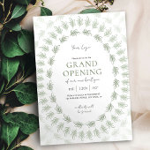 Elegant Greenery Grand Opening Business-Logo Einladung