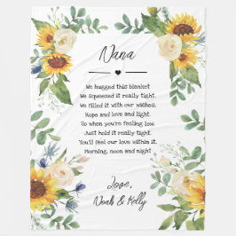 Elegant Greenery Grandma Nana Grandchildren Zitat Fleecedecke