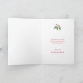 Elegant Greenery Holly Foto Frohe Weihnachten (Innenseite)