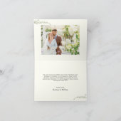 Elegant Greenery Ivory Moss Green Foto Wedding Dankeskarte (Innenseite)