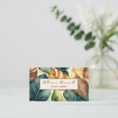 Elegant Greenery Leaf Botanical Visitenkarte (Stehend Vorderseite)