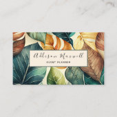 Elegant Greenery Leaf Botanical Visitenkarte (Vorderseite)