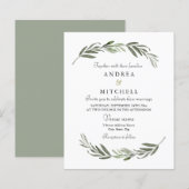 Elegant Greenery Leaf Budget Wedding Einladung (Vorne/Hinten)