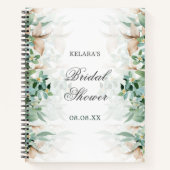 Elegant Greenery Leaf Floral Brautparty Wedding Notizblock (Vorderseite)