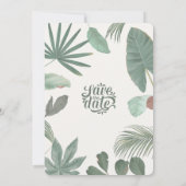 Elegant Greenery Leaves Botanical Sketch  Einladung (Rückseite)