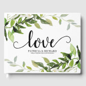 Elegant Greenery Liebe Wedding Gästebuch (Vorderseite)
