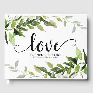 Elegant Greenery Liebe Wedding Gästebuch